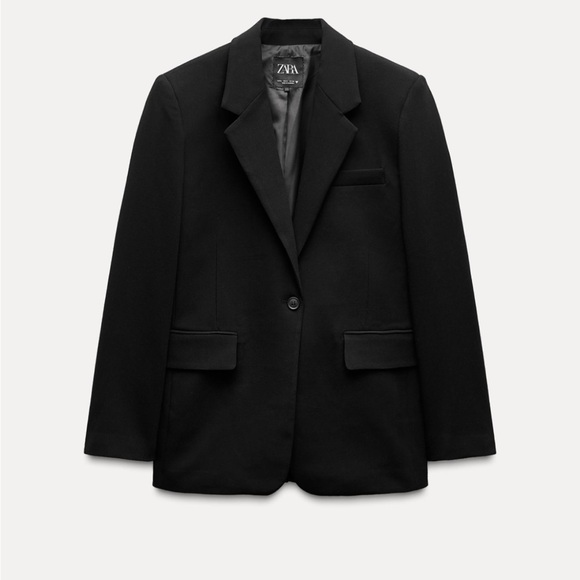 Zara Women’s Black Business casual Blazer Office Jacket XXL V neck Classic - Picture 3 of 10